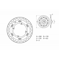Tarcza hamulcowa Husqvarna TE TC WR CR SMS przód pływająca 260 mm Brembo